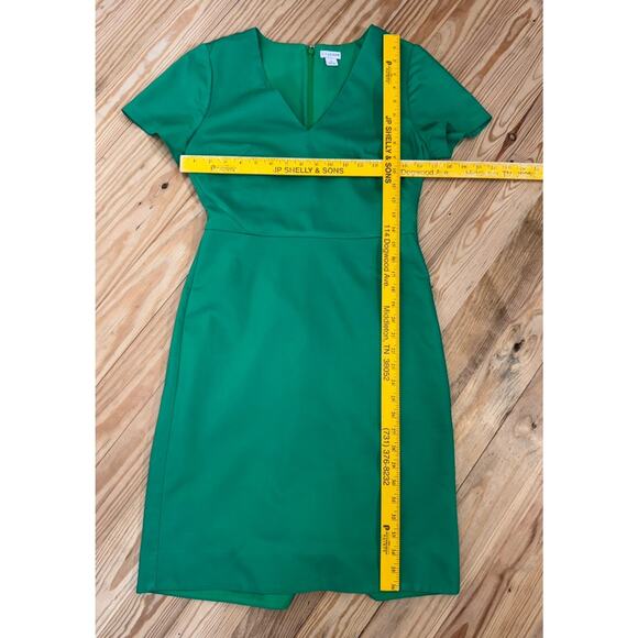 J. CREW Factory Cap Sleeve V Neck Green Dress Women’s Size 4 - Picture 5 of 7